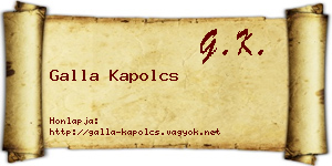 Galla Kapolcs névjegykártya